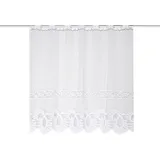 HOME WOHNIDEEN "LEONORA", weiß, B:150cm H:30cm, Wirkware, Polyester, Gardinen, Gardine, Kurzstore Jacquard, Scheibengardine