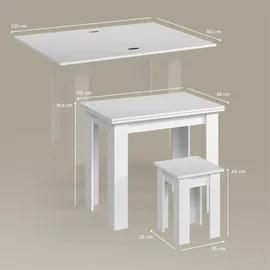livinity® Tiberio 90 x 76,6 x 60 cm weiß