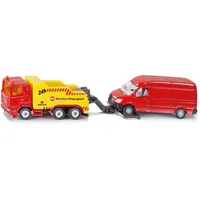 Siku 1667 - Abschleppwagen mit PKW rot/gelb 1:87