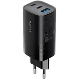 Havit UC20 - GaN 65 W Reiseladegerät mit drei Anschlüssen, schwarz (UC20 EU)