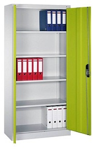 CP Stahlschrank C 2000 Acurado 9260-000 S11687 lichtgrau, clowngrün 93,0 x 40,0 x 195,0 cm, aufgebaut