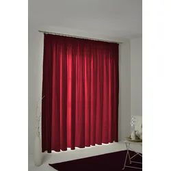 Vorhang WIRTH "Toco-Karo" Gr. 3, rot, B:132cm H:225cm, Chenille, Polyacryl, Gardinen