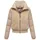Navahoo Damen, Teddy-Fleecejacke warme Winterjacke mit hohem Kragen Teddyzone 14 beige, Gr. XL - XL