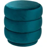 Atmosphera - Sitzhocker Sinan in Blaugrün aus Samt - Blaugrün