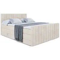Altdecor Boxspringbett Creme, Holzwerkstoff, Höhe ca. 20 cm 180x200