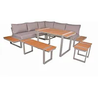 deluke Gartenloungeset GERD 6-tlg. Hellbraun
