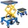 MSW Hebebühne Stahl 35-87 cm blau mit Rollen 150 kg