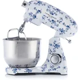 VQ Laura Ashley 6L küchenmaschine aus Druckguss mit China Rose Print von VQ - Standmixer mit 10 stufenlosen Geschwindigkeitsstufen, Pulsoptionen, 1800W Motor und 304 Edelstahlschüssel