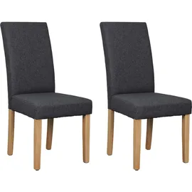 byLIVING Esszimmerstuhl Elias (Set, 2 St), mit Massivholz - Gestell und gemütlicher Schaumstoffpolsterung grau