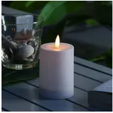 MARELIDA LED Solar Kerze - Outdoorkerze - H: 10cm, D: 7,5cm - Dämmerungssensor - für Auße...