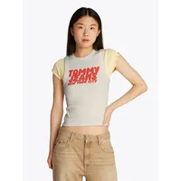 Tommy Jeans Tanktop TJW SLIM SH TJ BUBBLE TANK mit Logodruck beige S (36)