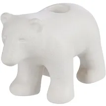 BUTLERS Eisbär Kerzenhalter 17cm beige/weiß