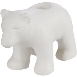 BUTLERS Eisbär Kerzenhalter 17cm beige/weiß