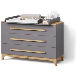 livinity® Wickelkommode Mailo 0 x 0 x 0 cm Grau/Artisan