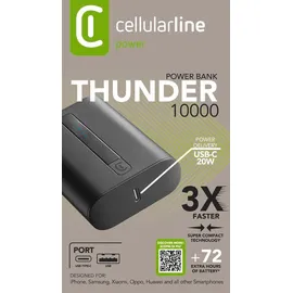Cellular Line Cellularline THUNDER 10000 mAh, Schwarz