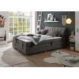 Concord 180x200 cm Boxspringbett mit Motor Grau, Ausführung:Variante 4 - Schwarz