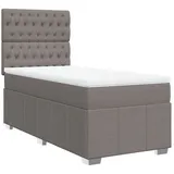 vidaXL Boxspringbett mit Matratze Taupe 100x200 cm Stoff