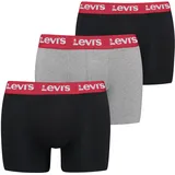 Levi's Repeat Logo Boxershorts Schwarz / Grau Combo L 3er Pack