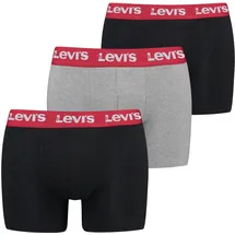 Levi's Repeat Logo Boxershorts Schwarz / Grau Combo L 3er Pack