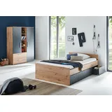 Arthur Berndt Jugendzimmer 3er-Set Alessio (Set, 3-tlg. Bett und Kleiderschrank), mit Melamin-Oberfläche