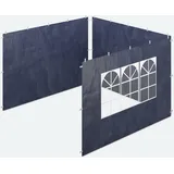 Relaxdays Pavillon, 3er Set, 2x3 m, wasserdicht, Seitenwände mit Klettverschluss, PE, mit Fenster, blau