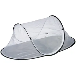 Relaxdays Fliegenhaube Lebensmittel, gegen Fruchtfliegen, groß, Obst & Kuchen, Insektenhaube, 40x107x58 cm, weiß-schwarz