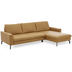 ComfortPlan Ecksofa Detroit L Leder Kurkuma