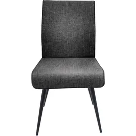 K+W Komfort & Wohnen 4-Fußstuhl K+W KOMFORT & WOHNEN "Giacomo I", grau (schwarzgrau, schwarz), B:48cm H:91cm T:60cm, Stühle, 4- Fußstuhl mit umlaufenden 4mm Keder am Rücken und Sitz, Metallfüße