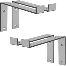 ML-Design 4 Stück Regalhalterung 25x4x14,5 cm Grau aus Metall 10 Zoll L-Form