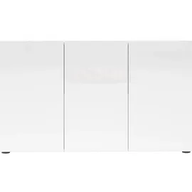 INOSIGN »MISTER, Sideboard,Kommode, Anrichte, Kredenz, mit 4 geräumigen Fächern« Kommode, komplett Hochglanz lackiert, Breite 135cm, weiß