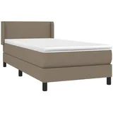 vidaXL Boxspringbett mit Matratze Taupe 90x200 cm Stoff