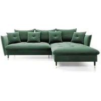 Luxusbetten24 Schlafsofa Designer Sofa Louise, mit Stauraum und Schlaffunktion grün