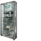 VCM Vitrine - silber , Maße cm, B: 59 H: 114,8