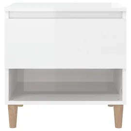 vidaXL Nachttische 2 Stk. Hochglanz-Weiß 50x46x50 cm Holzwerkstoff