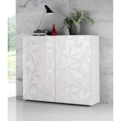 Highboard INOSIGN "Prisma", weiß (weiß hochglanz lack, weiß mit siebdruck hochglanz lack), Sideboards, Breite 121 cm, 2-türig