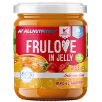 ALLNUTRITION Zuckerfreie Marmelade - Frulove In Jelly Mango & Strawberry - Low Carb Früchte in Gelee - 80% Fruchtgelee Kalorienarmer Aufstrich - Zuckerfreie Marmelade - Veganerfreundlich - 500g