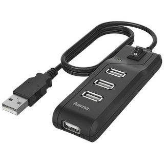 Hama 4 Ports, USB 2.0, 480 Mbit/s