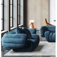 JVmoebel Sofa Blaues Samt Sofa 2 Sitzer Wohnlandschaft Relax Massivholz Zweisitzer, Made in Europa blau