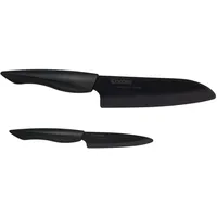 Kyocera SHIN Messerset 2-tlg. Gemüsemesser/Santokumesser 18 cm Schwarz