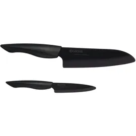 Kyocera SHIN Messerset 2-tlg. Gemüsemesser/Santokumesser 18 cm Schwarz