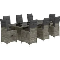 vidaXL Garten-Bistro-Set 9-tlg. Grau
