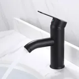 Mischbatterie Aus Edelstahl 304, Warm- Und Kaltwasser, Waschbeckenarmatur, 60 Cm Schlauch, Schwarz