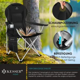 Kesser Campingstuhl faltbar Gepolstert Schwarz