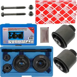 Febi Reparatur-satz Hinterachsbuchsen+ Bgs Press-werkzeug Für Vw Golf 4 Audi A3: Reparatursatz, Achskörper: Audi, Vw: 1j0501541e, 1j0501541d, 6r050154