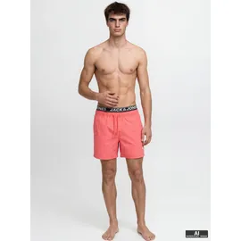 JACK & JONES Badeshorts JPSTMAUI SURF DOUBLE WB SWIM SHORTS Rot M