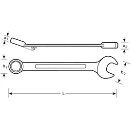 BAHCO Knarren-Ring-Maulschlüssel 1RM-14 14 mm
