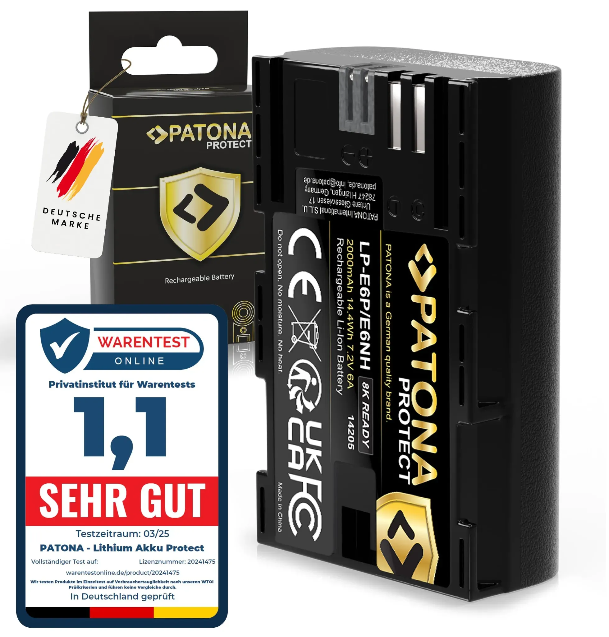 patona protect akku f�r canon lp-e6p