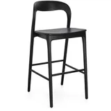 Barhocker Miley aus Teakholz, skandinavisches Design, schwarz lackiert, robuste Qualität