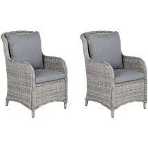 Beliani Gartensessel 60 x 96 x 73 cm grau 2 St.