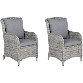 Beliani Gartensessel 60 x 96 x 73 cm grau 2 St.